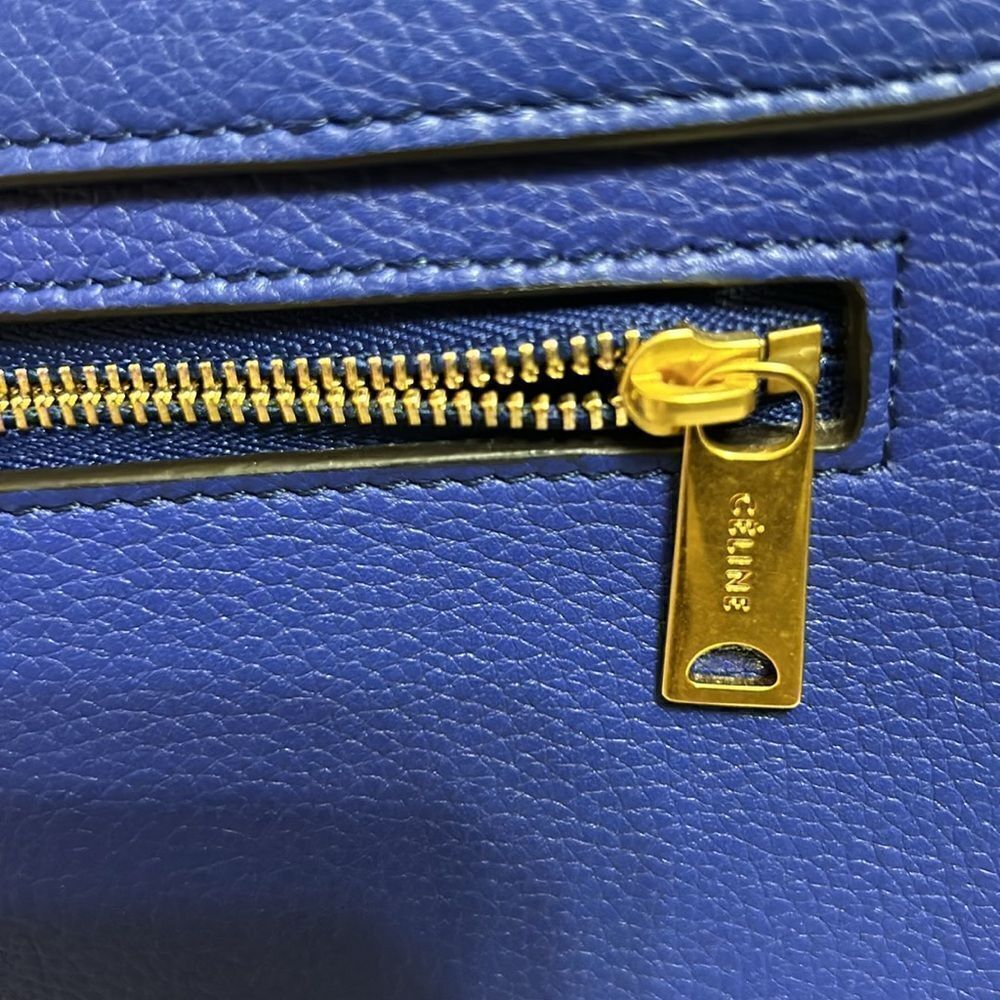 Authentic Celine Leather/Calfskin Suede Trapeze Indigo Shoulder/Top Hand… - Picture 13 of 17